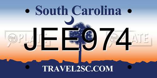 JEE974 South Carolina License Plate