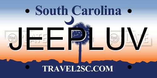 JEEPLUV South Carolina License Plate