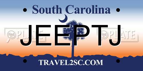JEEPTJ South Carolina License Plate