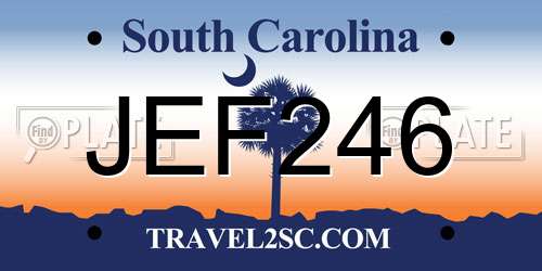JEF246 South Carolina License Plate