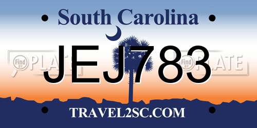 JEJ783 South Carolina License Plate