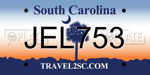 JEL753 South Carolina License Plate