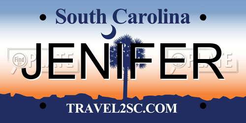 JENIFER South Carolina License Plate