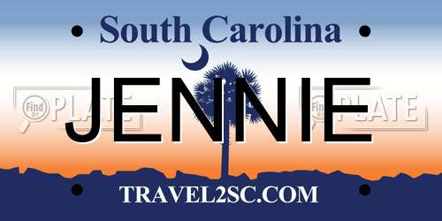 JENNIE South Carolina License Plate