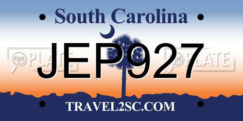 JEP927 South Carolina License Plate