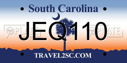 JEQ110 South Carolina License Plate