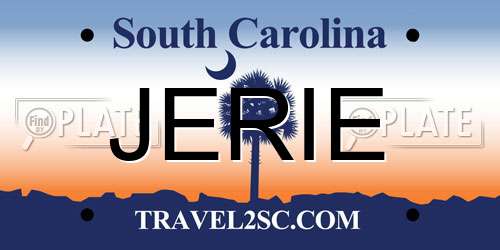 JERIE South Carolina License Plate
