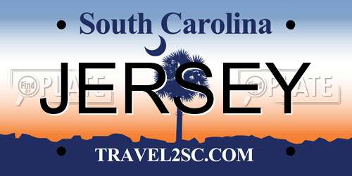 JERSEY South Carolina License Plate