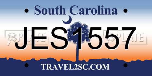 JES1557 South Carolina License Plate
