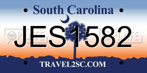 JES1582 South Carolina License Plate