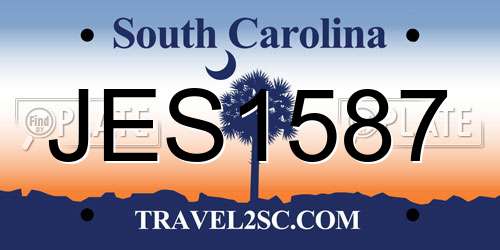 JES1587 South Carolina License Plate
