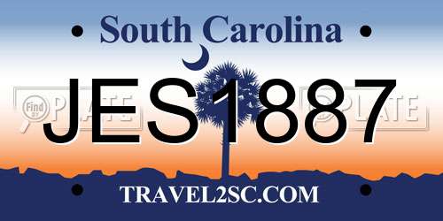 JES1887 South Carolina License Plate