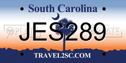 JES289 South Carolina License Plate