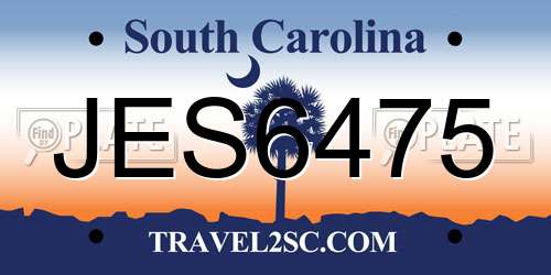JES6475 South Carolina License Plate