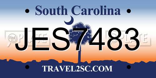 JES7483 South Carolina License Plate