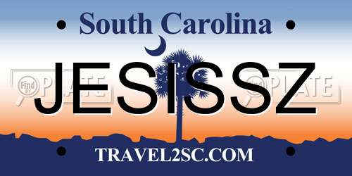 JESISSZ South Carolina License Plate