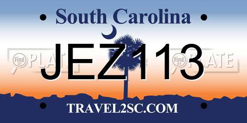 JEZ113 South Carolina License Plate