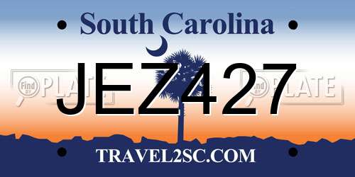 JEZ427 South Carolina License Plate