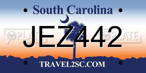 JEZ442 South Carolina License Plate