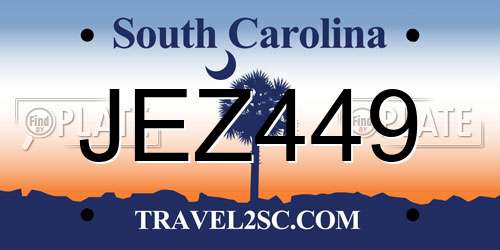 JEZ449 South Carolina License Plate