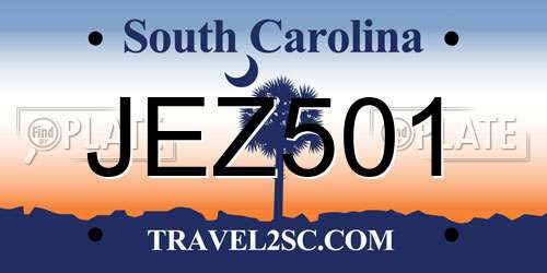 JEZ501 South Carolina License Plate