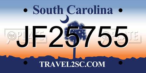 JF25755 South Carolina License Plate