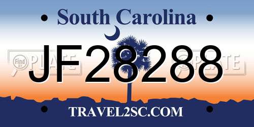 JF28288 South Carolina License Plate