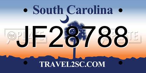 JF28788 South Carolina License Plate