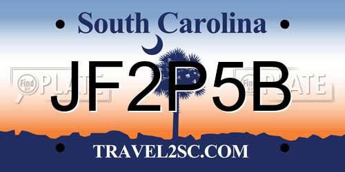 JF2P5B South Carolina License Plate