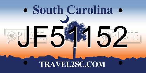 JF51152 South Carolina License Plate