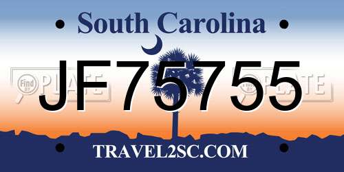 JF75755 South Carolina License Plate