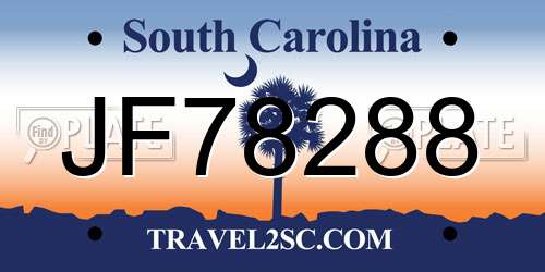 JF78288 South Carolina License Plate