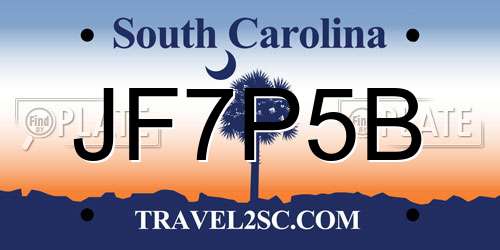 JF7P5B South Carolina License Plate