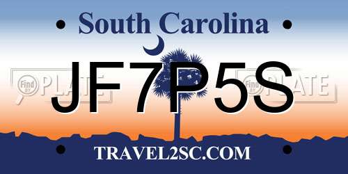 JF7P5S South Carolina License Plate