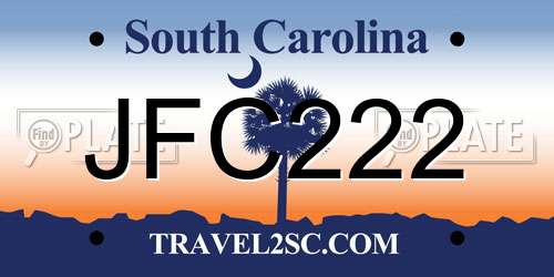 JFC222 South Carolina License Plate