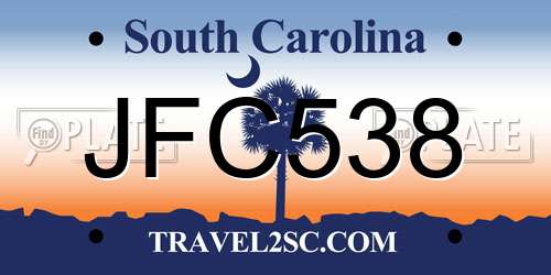 JFC538 South Carolina License Plate