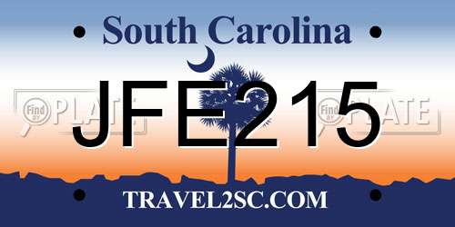 JFE215 South Carolina License Plate
