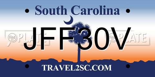 JFF30V South Carolina License Plate