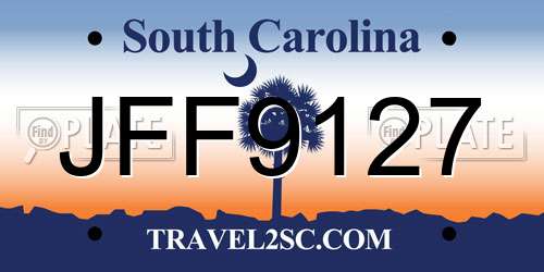 JFF9127 South Carolina License Plate