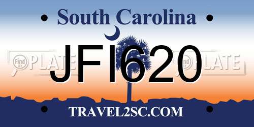 JFI620 South Carolina License Plate