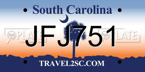 JFJ751 South Carolina License Plate