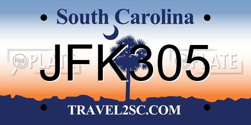 JFK305 South Carolina License Plate