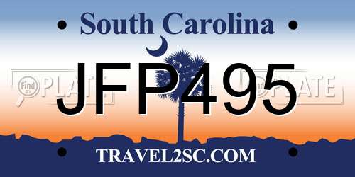 JFP495 South Carolina License Plate