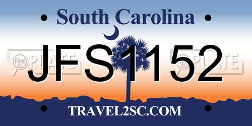 JFS1152 South Carolina License Plate