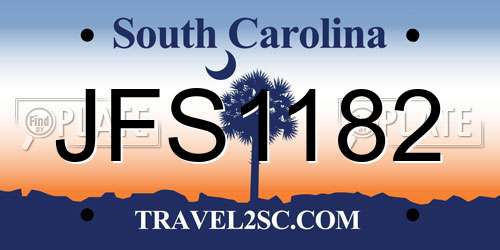 JFS1182 South Carolina License Plate