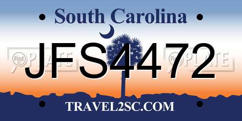 JFS4472 South Carolina License Plate