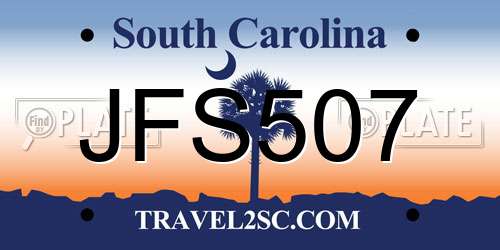 JFS507 South Carolina License Plate