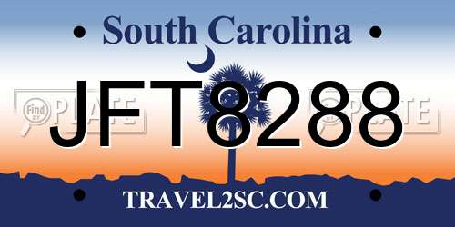 JFT8288 South Carolina License Plate
