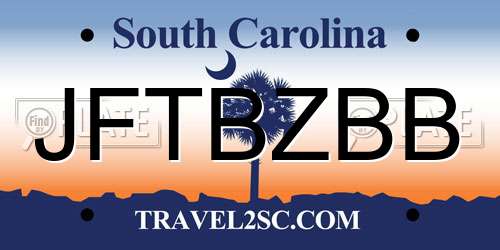 JFTBZBB South Carolina License Plate