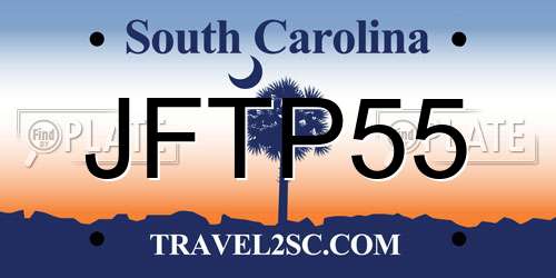 JFTP55 South Carolina License Plate